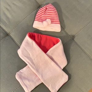 Baby girl winter scarf and hat